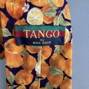 Tango by Max Raab Necktie 100% Cotton Fruit Design Oranges